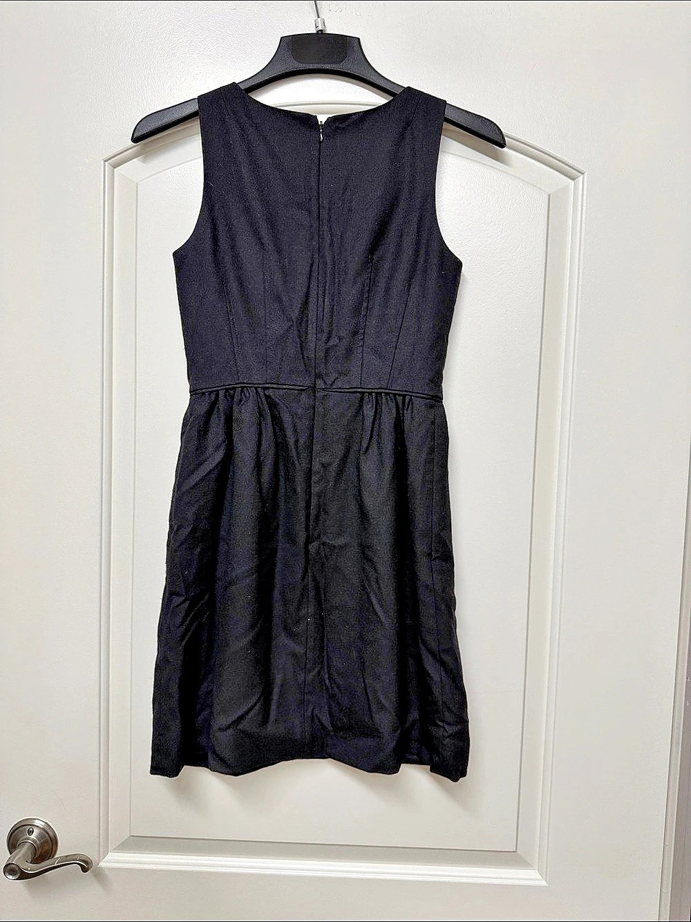 J.Crew Scoop Neck Pleated Fit & Flare Dress Black Mini Size 0